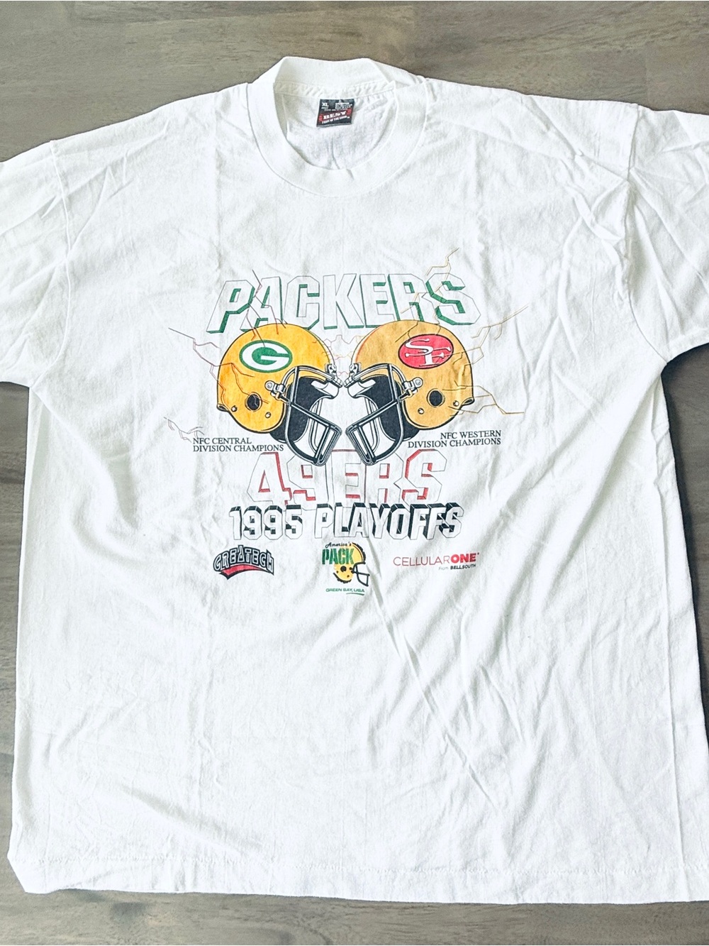 Vintage 1995 San Francisco 49ers Green Bay Packers Playoff Tshirt in XL